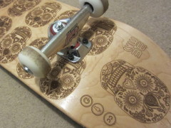 Sugar skull skateboard deck design thumb